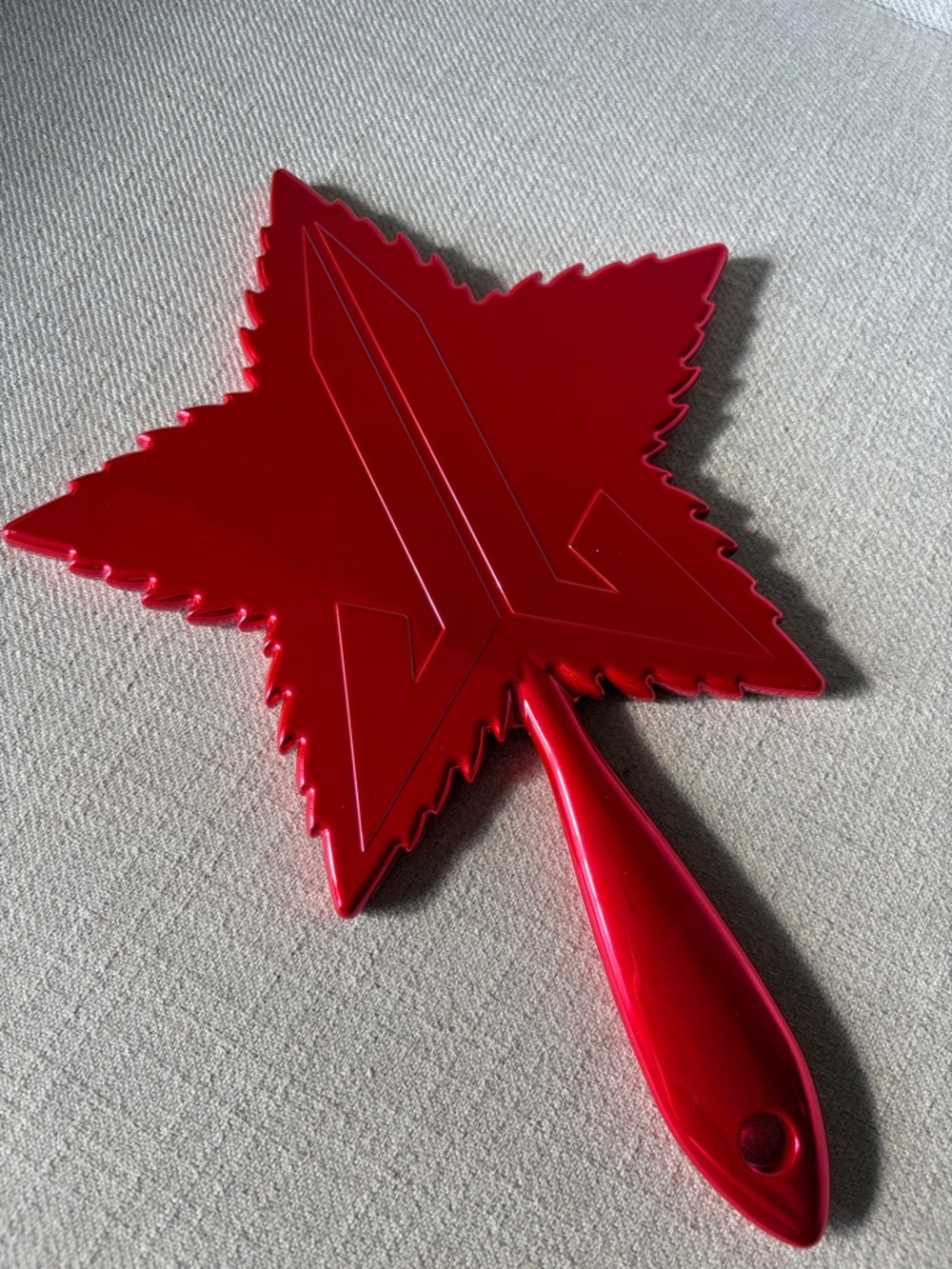 Jeffree Star Cosmetics Red Chrome Leaf Hand Mirror